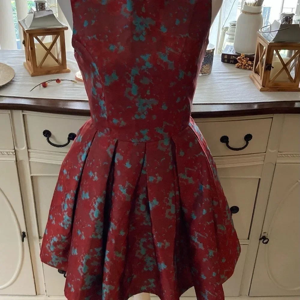BB Dakota Red & Blue Dress Sz 0_3